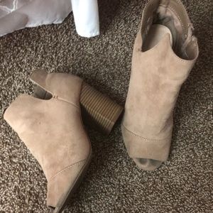 Peep toe booties